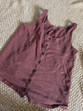 Old Navy Button-Front Tank Top — Dusty Rose